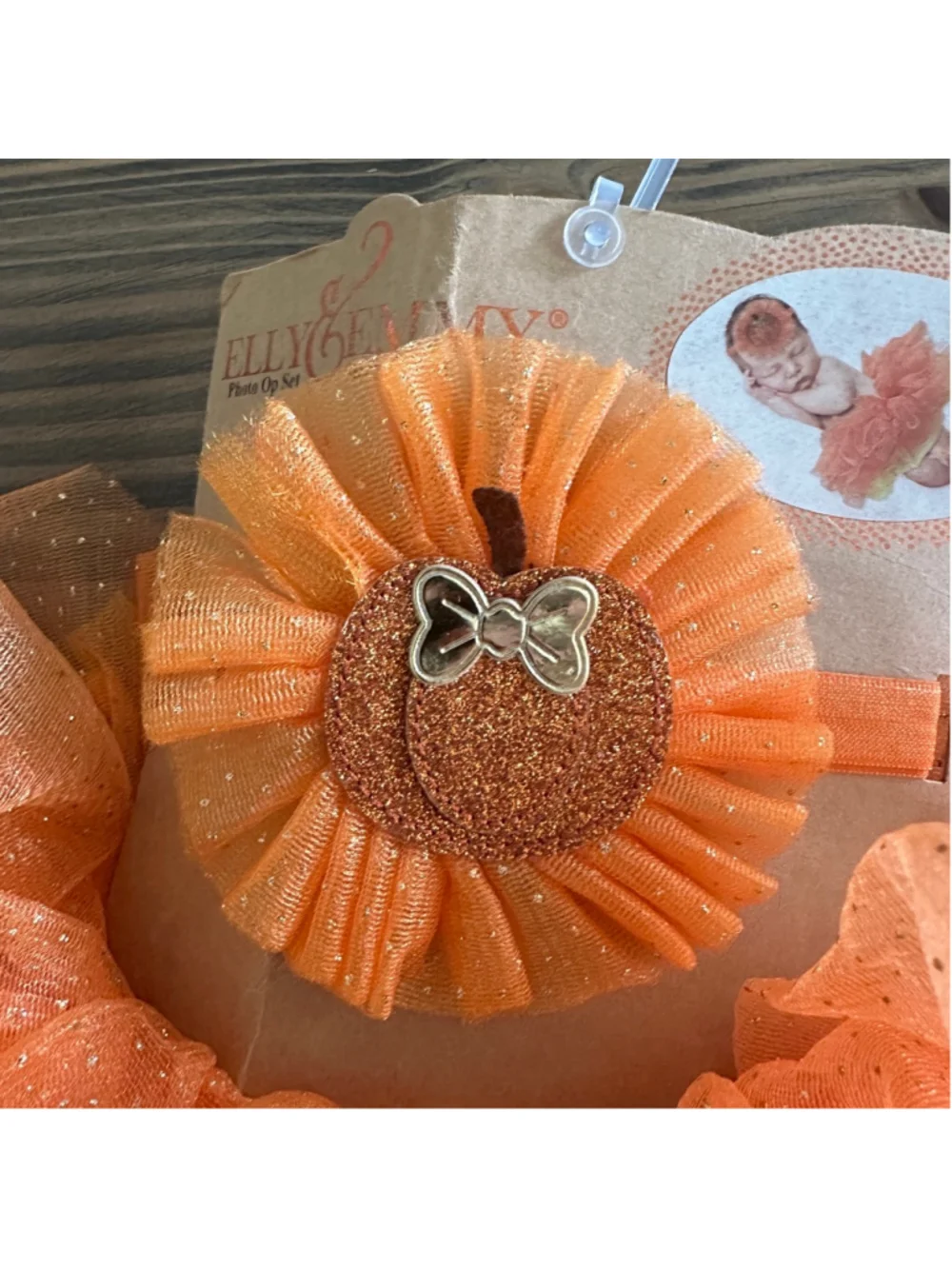 Elly & Emmy Newborn Pumpkin Tutu Set Halloween Baby Photo Outfit NWT